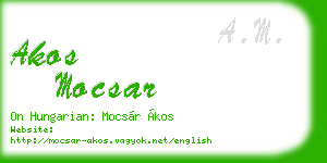 akos mocsar business card