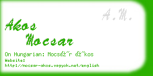 akos mocsar business card